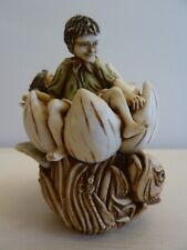 Resin "Fairies on a Pond Lily" 2 Part, Novelty Ornament - 9cm high