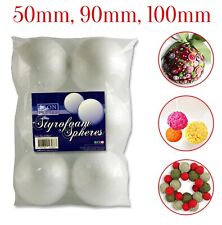 Polystyrene Styrofoam Balls Small Large Craft Floral Cake Sweet Tree 50,90,100mm