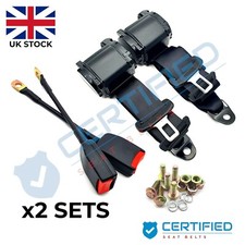 x2 Campervan Rock And Roll Bed Seat Belts E Rated 3.5m Length 30cm Wire Buckle