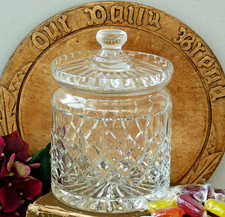 Crystal cut glass Sweet Jar Biscuit barrel Royal Doulton Heavy Quality