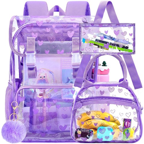 Love heart clear backpack - heart,