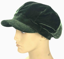 Velvet Green Bakerboy Newsboy Hat Gatsby 8 Panel Winter Cap Ladies Womens Girls