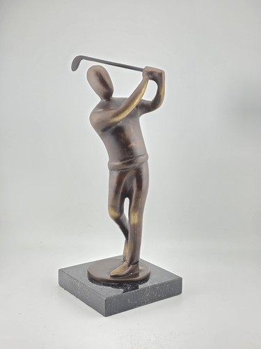 Vintage golf bronze statue - vintage,
