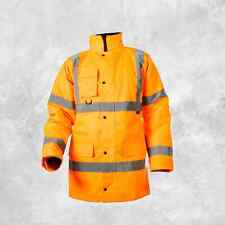 Mens Hi Vis Visibility Viz Parka Jacket | Waterproof | Work Wear