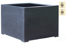Primrose Titanic Black Poly-Terrazzo Cube Planter 85cm
