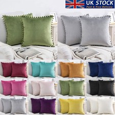 UK STOCK Pom Poms Plain Velvet