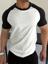 Men's Lightweight Solid Crew Neck Contrast Collar T-Shirts XL brand new summer