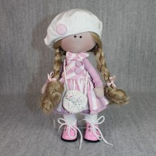 TEXTILE TILDA Doll Fabric Rag Art Fashion Original Dressed Pink Outfit 2010s
