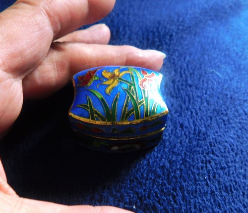 Mini oblong aqua enamelled - aqua,