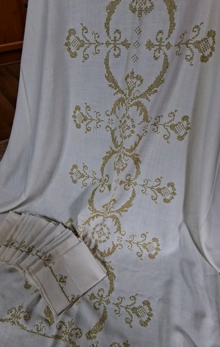 Vintage hand embroidered cross - vintage,