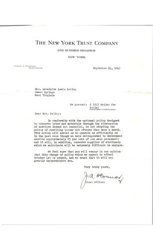 1942 trust letter - 1942, keiley