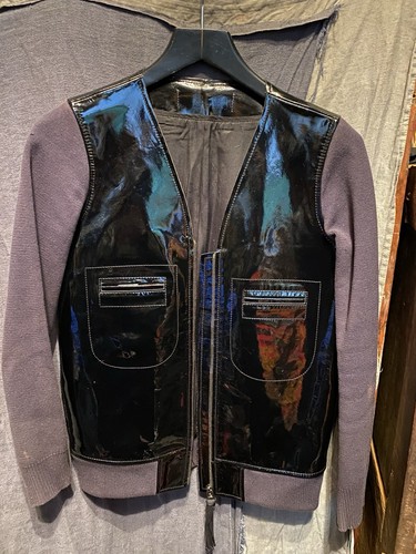 Patent leather bomber jacket - patent,