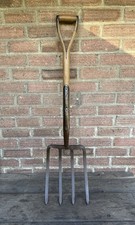 Vintage Heavy Duty Vaughans Garden Fork Allotment Digging Border Fork Old Tool