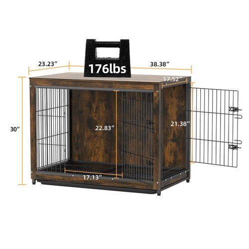 Rustic dog crate - rustic,