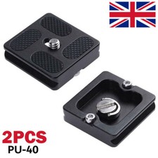 2Pcs PU-40 Camera Tripod Quick Release Mount Head Plate for Arca Swiss 1/4"