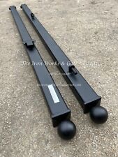 PAIR OF BALL TOP METAL GATE POSTS TO SUIT SMALL GARDEN GATES 60MM SQUARE