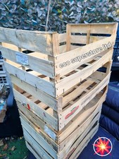 4 Extra Large Wooden Stackable Crates French Vegetable Vintage Trays 60x40x25cm 