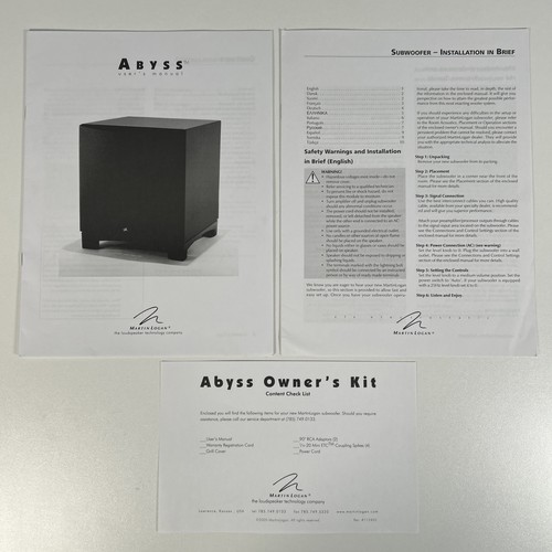 Original martin logan abyss - martin,