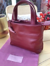 Radley Incognito Cranberry Red Leather Zipped Mini Grab Bag Inc Dog