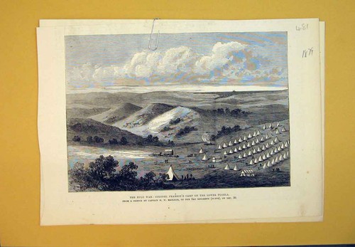 Original old antique print - old,