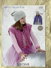Sirdar Big Softie knitting pattern 2268. Easy Knit cardigan 2-13 years Original
