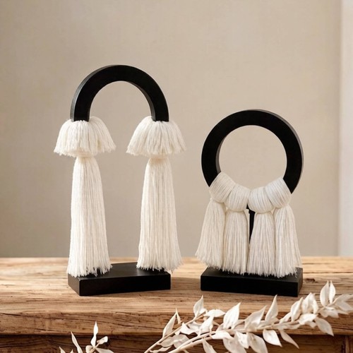 Tassel hoop decor - decor, black