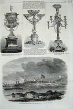 Original Old Antique Print