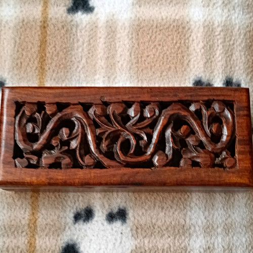 Carved wooden jewellery - carved,