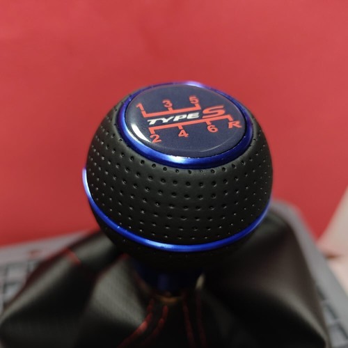 Blue leather type shift - leather, gear