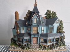 Victorian Historical Queen Anne Style Red Brick Blue/Yellow Home Wallhanging