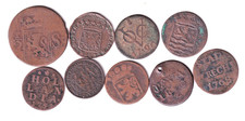 9 DUTCH COLONIAL COINS 1735- 1820 JAVA,EIC,HOLLANDIA,UTRECT,GELDERLAND D15