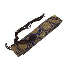Japanese Buddhist Costume Surplice Sash Vtg Kesa Wagesa Hangesa Blue Gold BA381