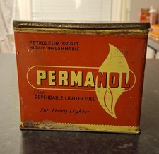 1950s Permalon Petroleum The Dependable Lighter Fuel Tin 