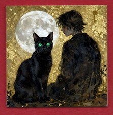Boy with Black Cat decorative