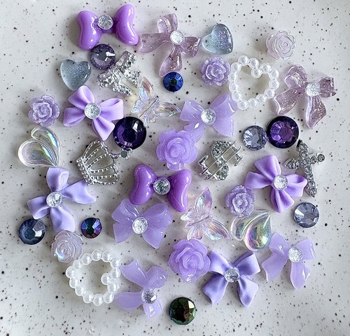 40pcs mixed purple resin - purple,