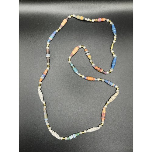 Paper bead necklace colorful - bead,