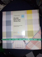 Kirkton House check double check  duvet cover & pillowcases in pastel colours