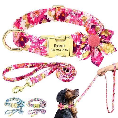 Nylon floral personalised dog - floral,