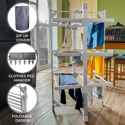 Electric heated clothes airer - clothes,