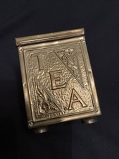 Antique brass tea caddy |