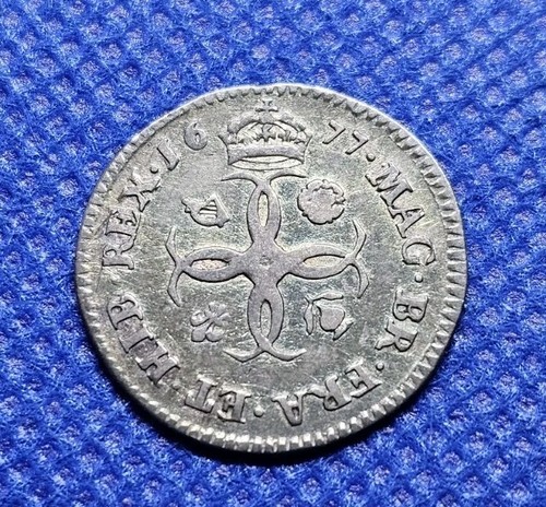 1677 maundy fourpence charles - 1677,