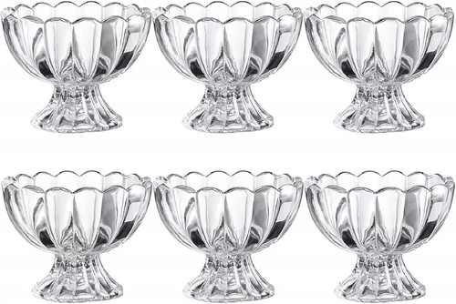 Set glass ice cream bowls - set,