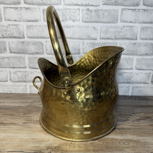Vintage brass coal scuttle - vintage,