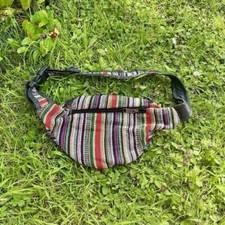 FAIRTRADE hippie HIPPY boho FESTIVAL striped CANVAS money BELT bum BAG bumbag
