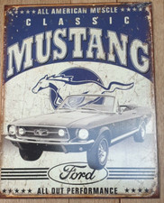 UNIQUE Official All American Muscle Mustang Ford Metal Sign (40.5 x 31.5cm) 