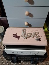 Radley Pink Leather  Zip Around Picture Purse Large Love is in the Air.