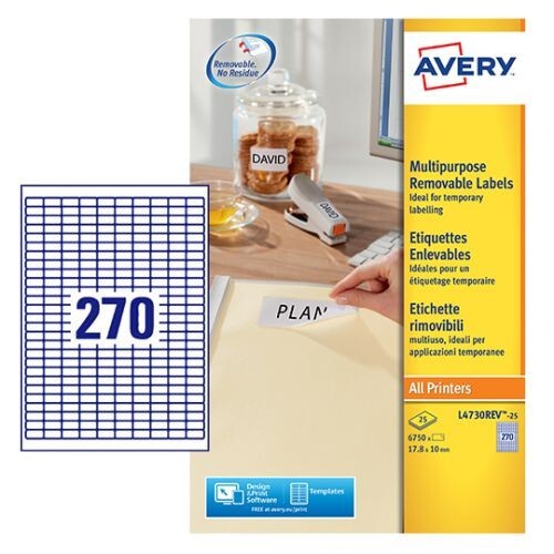 Avery labels l4730rev - labels, l4730rev-25