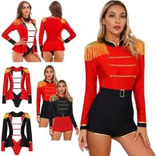 UK Women Circus Ringmaster Costume Halloween Showman Cosplay Jumpsuit Bodysuit