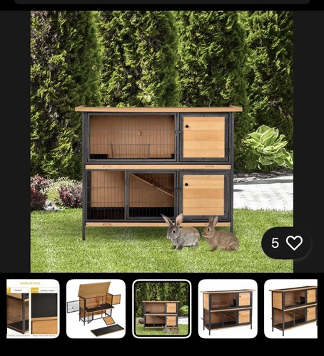 Pawhut rabbit hutch guinea - hutch,,
