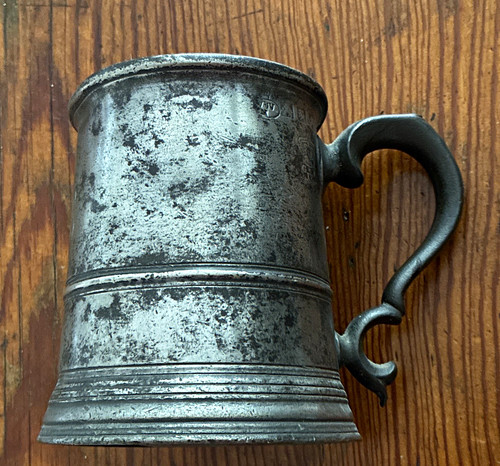 Georgian pewter pint tankard - georgian,